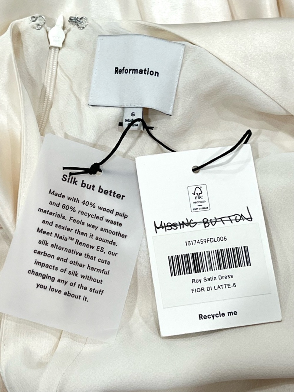 Reformation Roy Satin Dress – Elegant Ivory Halter Gown - Picture 9 of 11